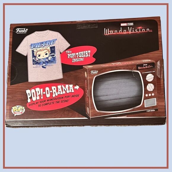 FUNKO Marvel Studios WandaVision “PIETRO” Lg Grey Pop T-shirt Collectors Box New - Picture 7 of 9